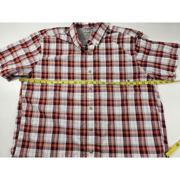 Eddie bauer TXL TALL XL swersucker nylon quick dry packable button up EUC plaid^ - Picture 6 of 7